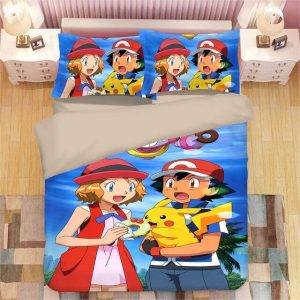 Pikachu Pokemon 2221 Duvet Cover and Pillowcase Set Bedding Set