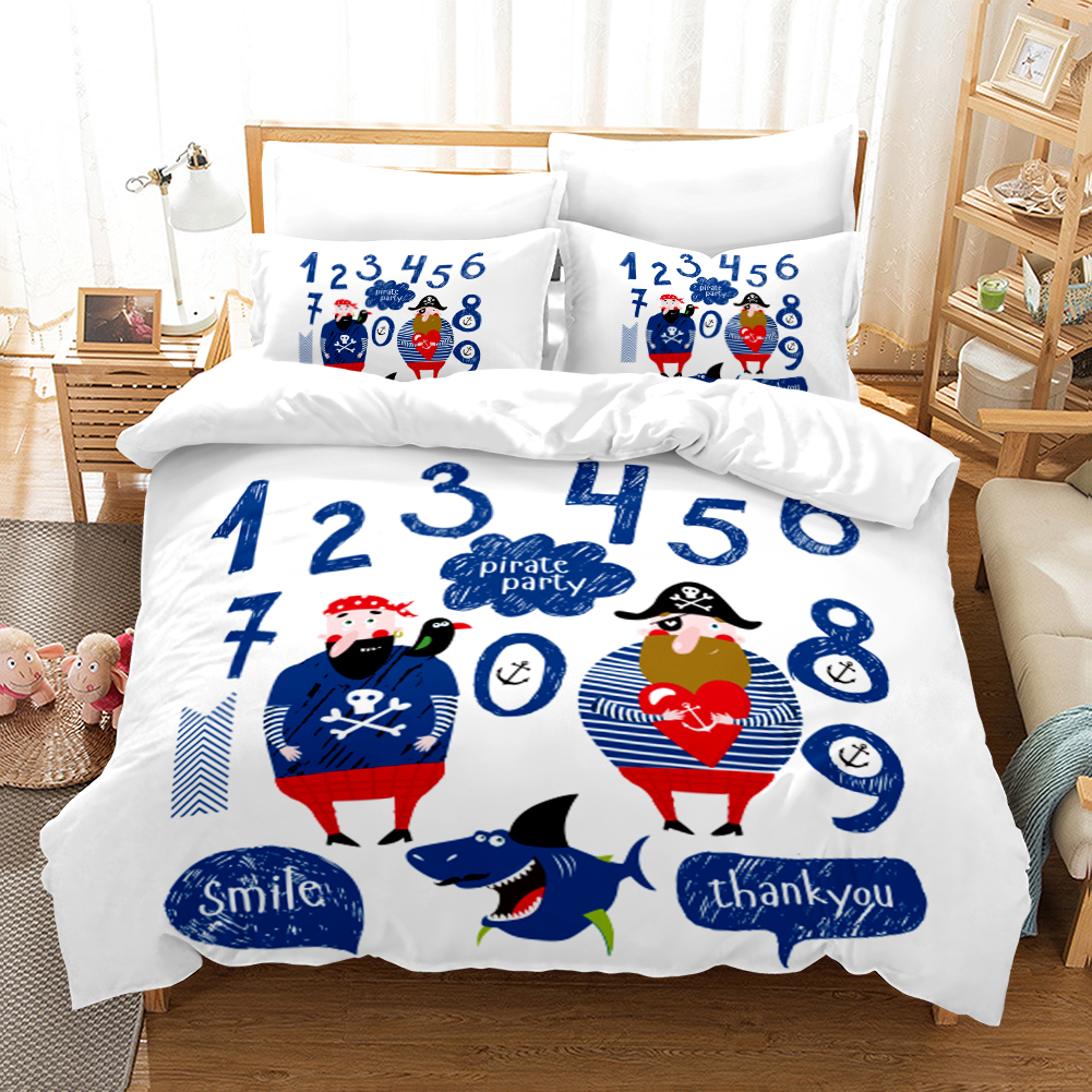 Pirate Party Duvet Cover and Pillowcase Set Bedding Set