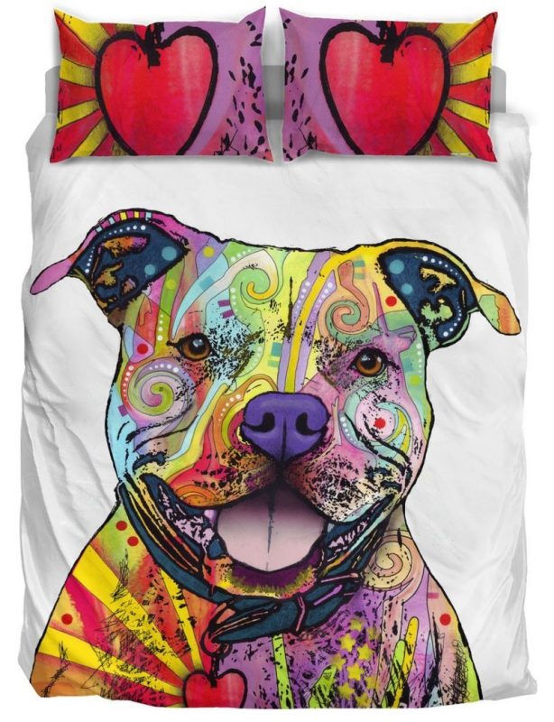 Pit bull Duvet Cover and Pillowcase Set Bedding Set