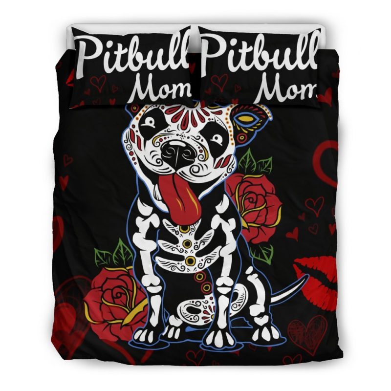 Pitbull Skull Duvet Cover and Pillowcase Set Bedding Set