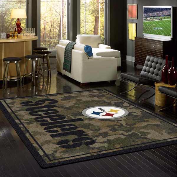 Pittsburg Steelers Camo Carpet Living Room Rugs