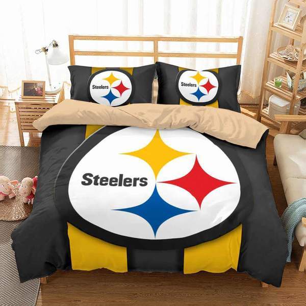 Pittsburgh Steelers 3 Duvet Cover and Pillowcase Set Bedding Set