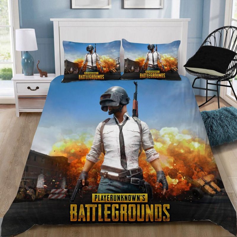 Playerunknownâ€™S Pubg Gamer Duvet Cover and Pillowcase Set Bedding Set 185