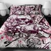 Plum Death Skull Duvet Cover and Pillowcase Set Bedding Set 382