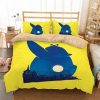 Pok Mon Detective Pikachu Duvet Cover and Pillowcase Set Bedding Set