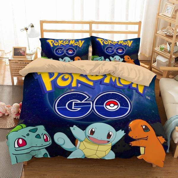 Pikachu Pokemon 2219 Duvet Cover and Pillowcase Set Bedding Set