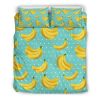 Polka Dot Banana Pattern Print Duvet Cover and Pillowcase Set Bedding Set