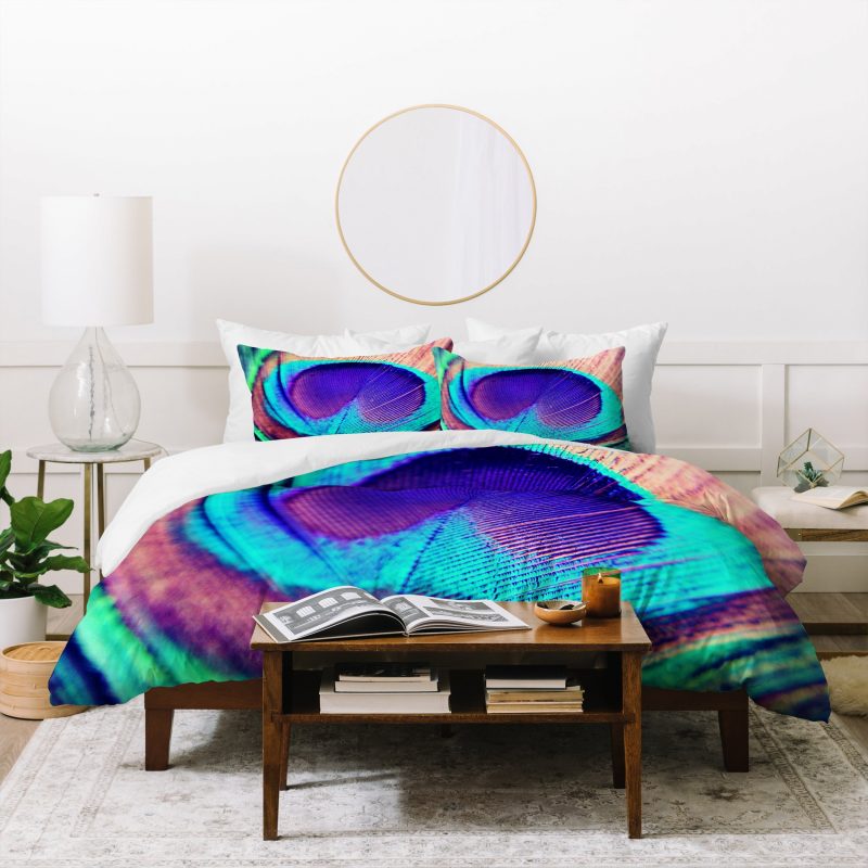 Pretty Peacock Duvet Cover and Pillowcase Set Bedding Set