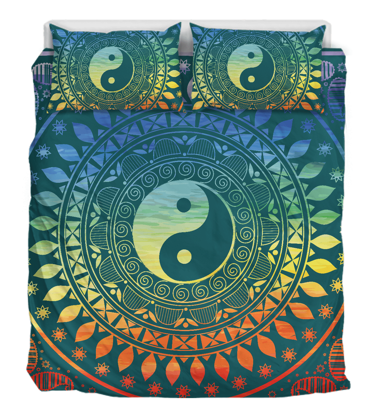 Psychedelic Ying Yang Duver Duvet Cover and Pillowcase Set Bedding Set