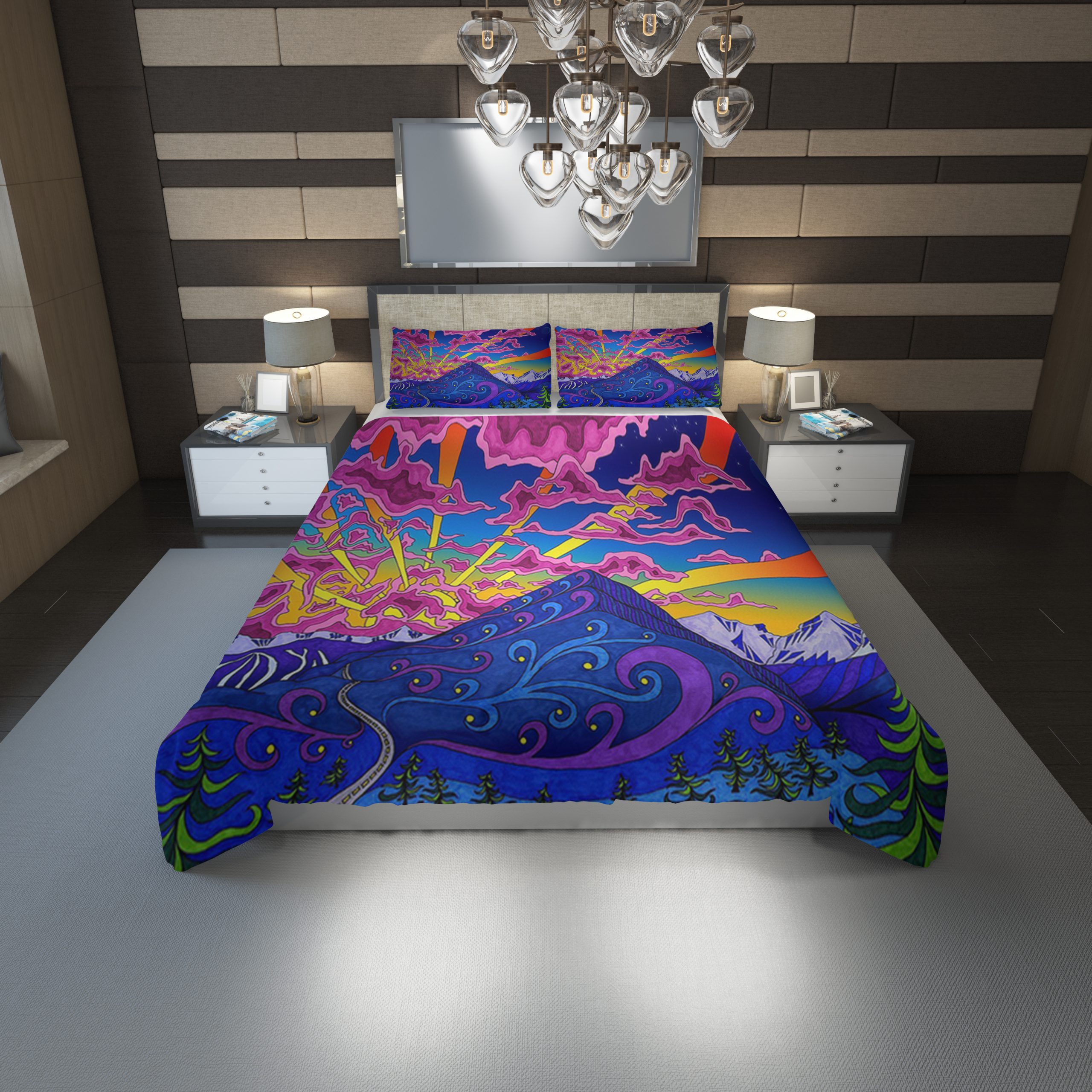 Psychodelic 30 Duvet Cover and Pillowcase Set Bedding Set