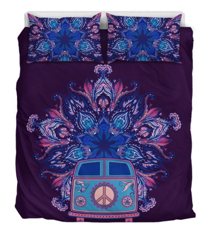 Purple Bus Duver Duvet Cover and Pillowcase Set Bedding Set