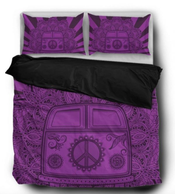 Purple Hippie Duver Duvet Cover and Pillowcase Set Bedding Set