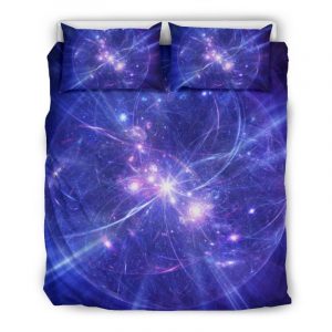 Purple Light Circle Galaxy Space Print Duvet Cover and Pillowcase Set Bedding Set