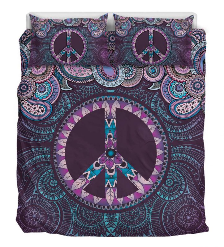 Purple Peace Duver Duvet Cover and Pillowcase Set Bedding Set