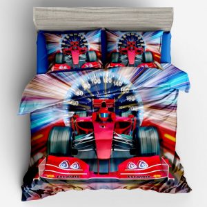 Race Car Duvet Cover and Pillowcase Set Bedding Set