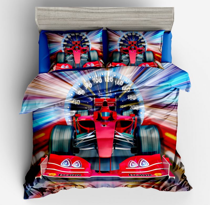 Race Car Duvet Cover and Pillowcase Set Bedding Set