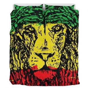 Rasta Lion Duver Duvet Cover and Pillowcase Set Bedding Set