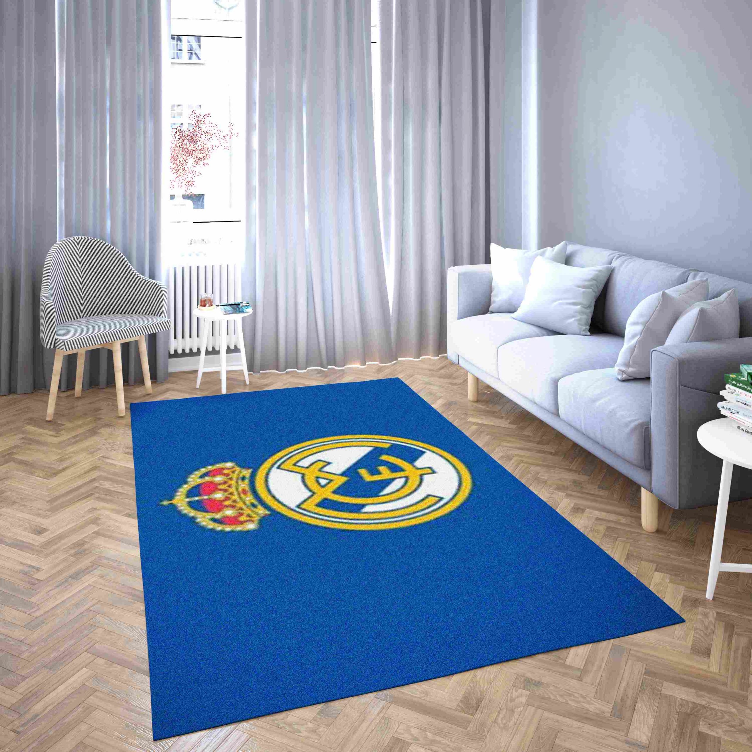 Real Madrid Blue Club Carpet Living Room Rugs