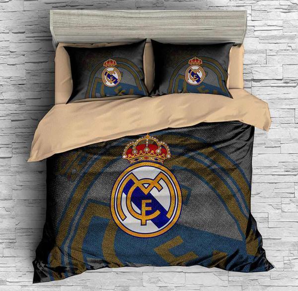 Real Madrid C F Duvet Cover and Pillowcase Set Bedding Set 500