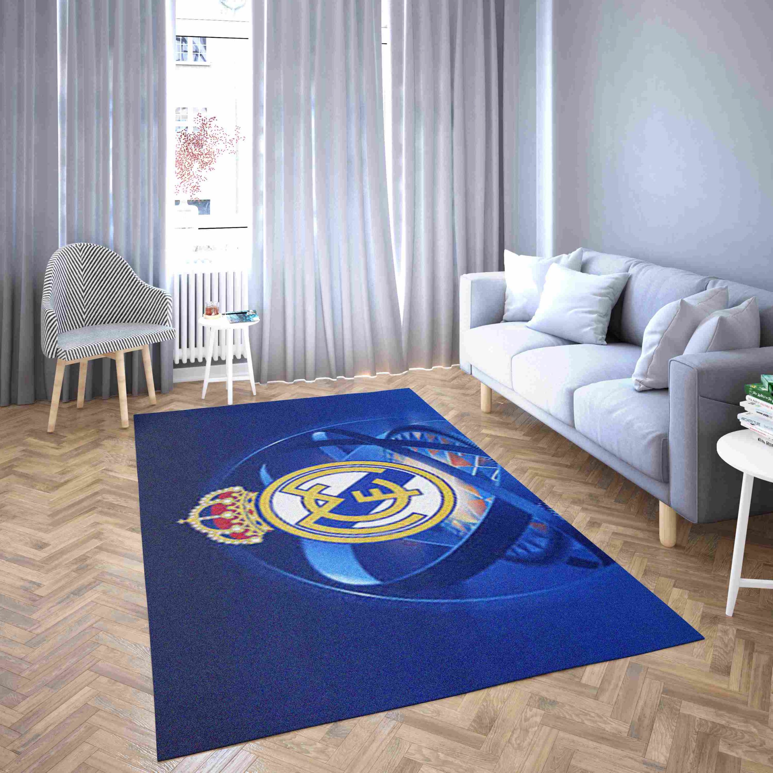 Real Madrid Club 3D Football Carpet Living Room Rugs