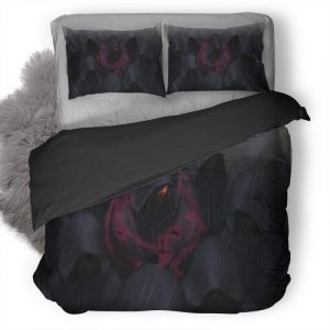 Red Eyes Crowds Rain Hoods Id Duvet Cover and Pillowcase Set Bedding Set