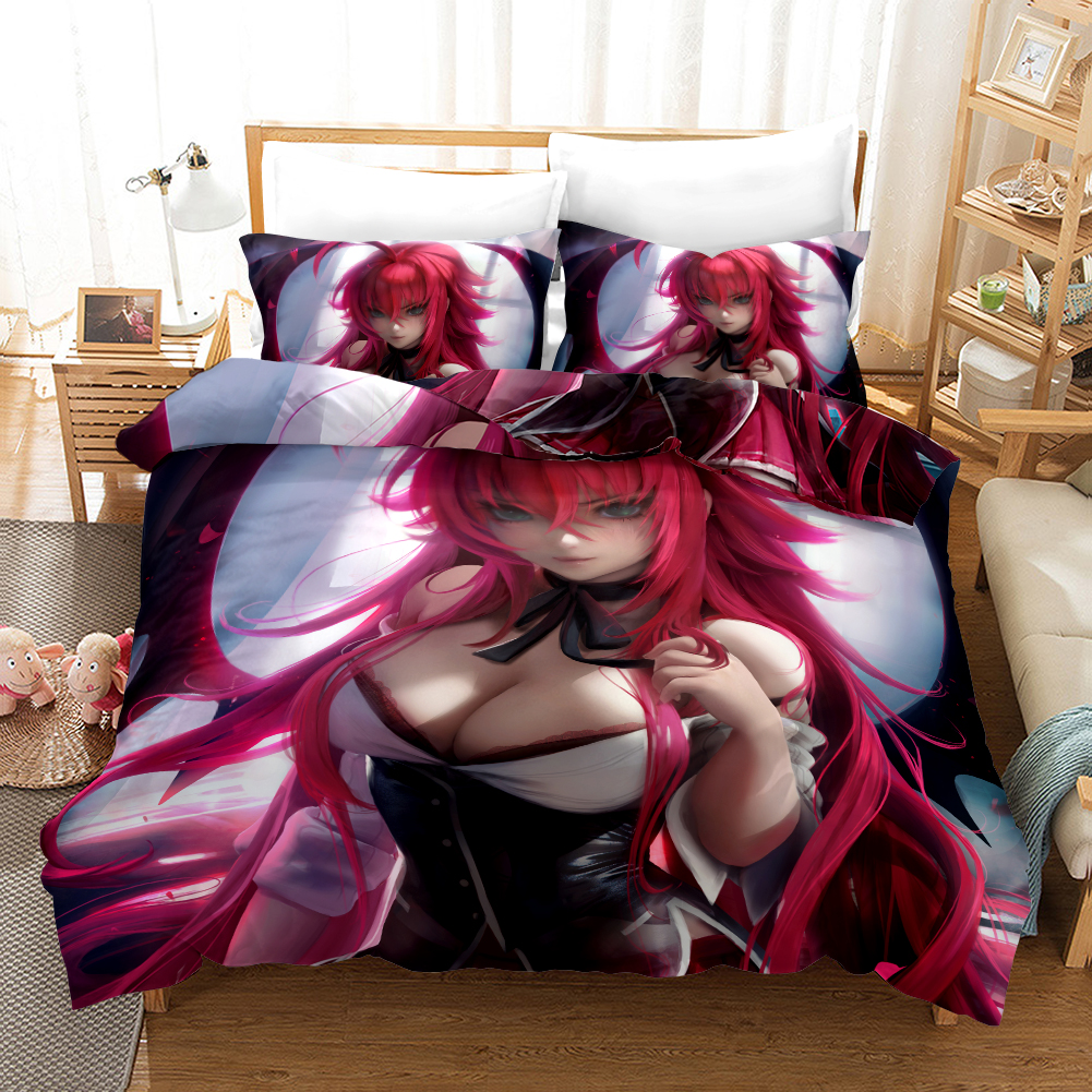 Red Haired Witch Duvet Cover and Pillowcase Set Bedding Set