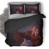 Red Head Girl With Wolf 7F Duvet Cover and Pillowcase Set Bedding Set