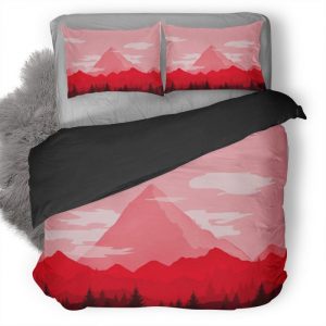 Red Mountains Minimalist S2 Duvet Cover and Pillowcase Set Bedding Set