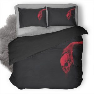 Red Skull To Duvet Cover and Pillowcase Set Bedding Set