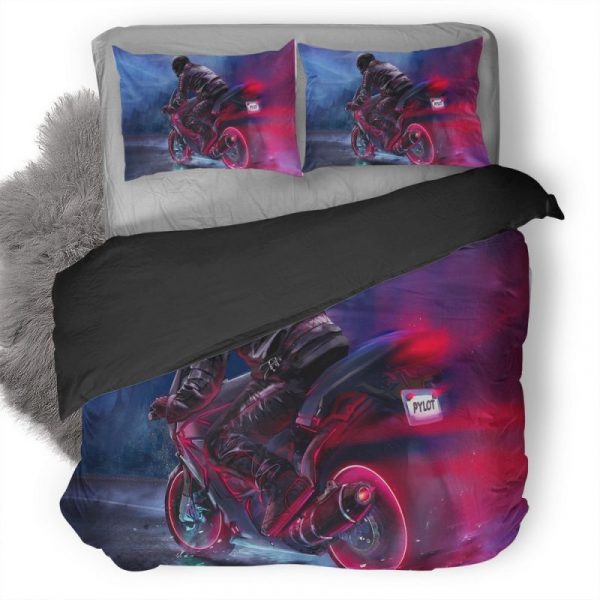 Retro Bike Rider Xy Duvet Cover and Pillowcase Set Bedding Set