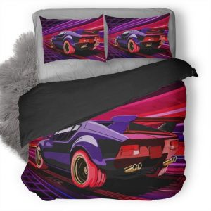 Retro Racing Muscle Car S8 Duvet Cover and Pillowcase Set Bedding Set