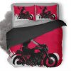 Retro Rider On A Bike Sun Ov Duvet Cover and Pillowcase Set Bedding Set