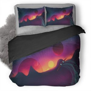 Retro Space Art 5J Duvet Cover and Pillowcase Set Bedding Set