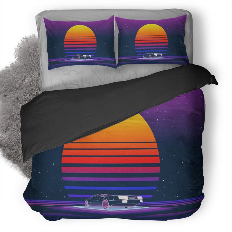 Retrowave Car Sm Duvet Cover and Pillowcase Set Bedding Set