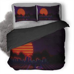 Retrowave City Artistic Car G1 Duvet Cover and Pillowcase Set Bedding Set