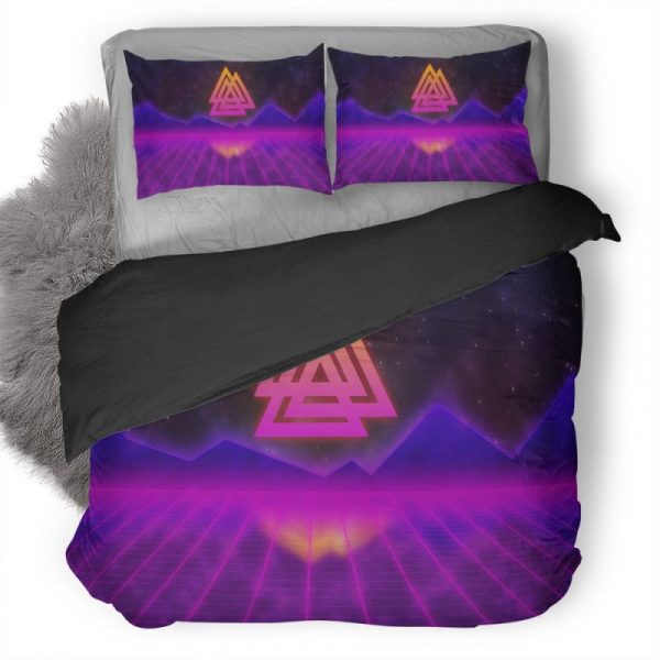 Retrowave Viking Tw Duvet Cover and Pillowcase Set Bedding Set