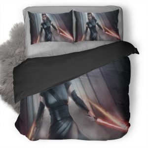 Rey Star Wars Warrior Artwork Xu Duvet Cover and Pillowcase Set Bedding Set