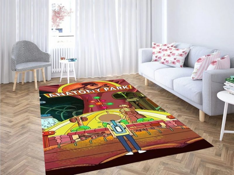 Rick and morty anatomy park carpet living room rugs