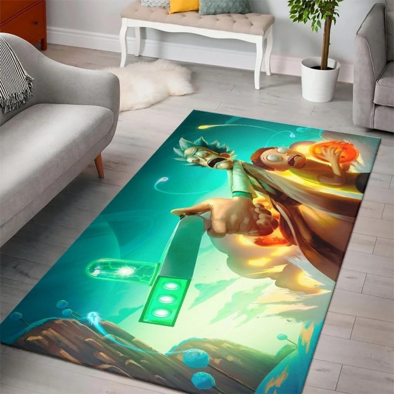 Rick and morty cartoon movies area rugs living room carpet