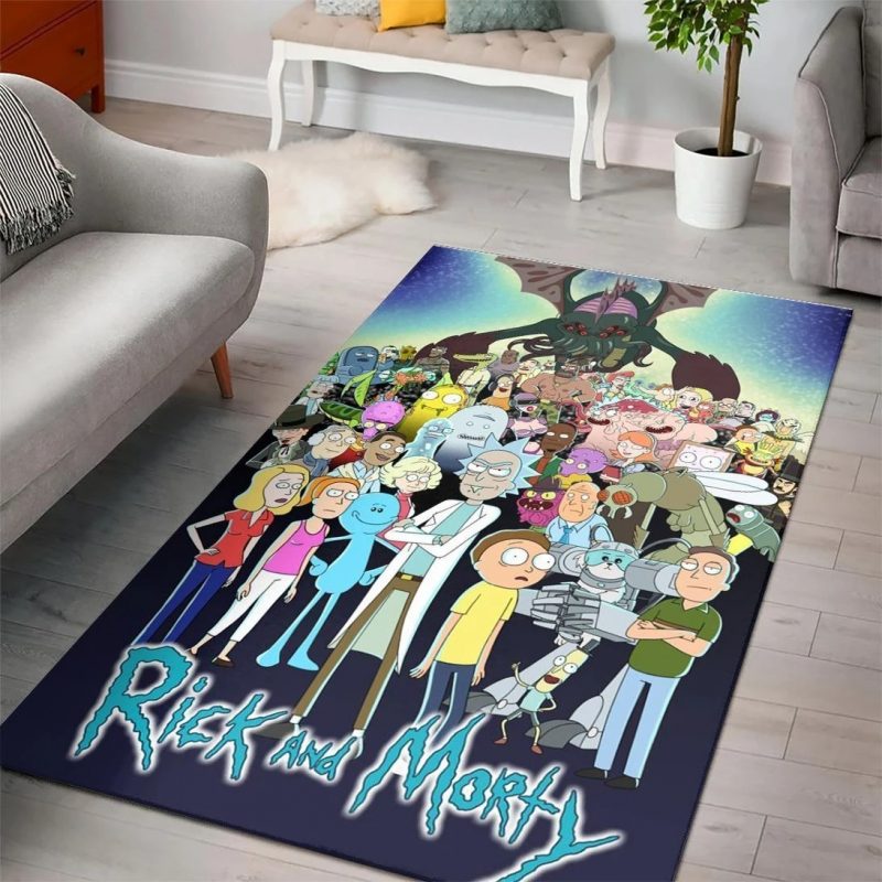 Rick and morty cartoon movies area rugs living room rugs carpet