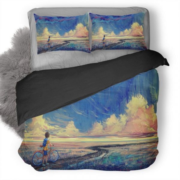 Riding Bike To Dreamland I8 Duvet Cover and Pillowcase Set Bedding Set