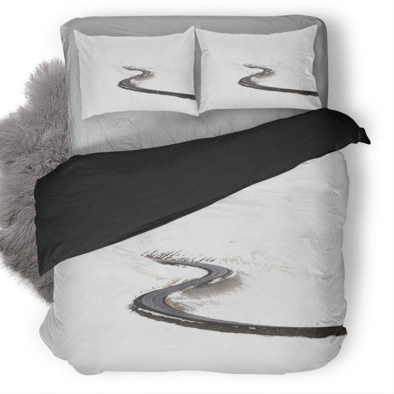 Road Minimalism 35 Duvet Cover and Pillowcase Set Bedding Set