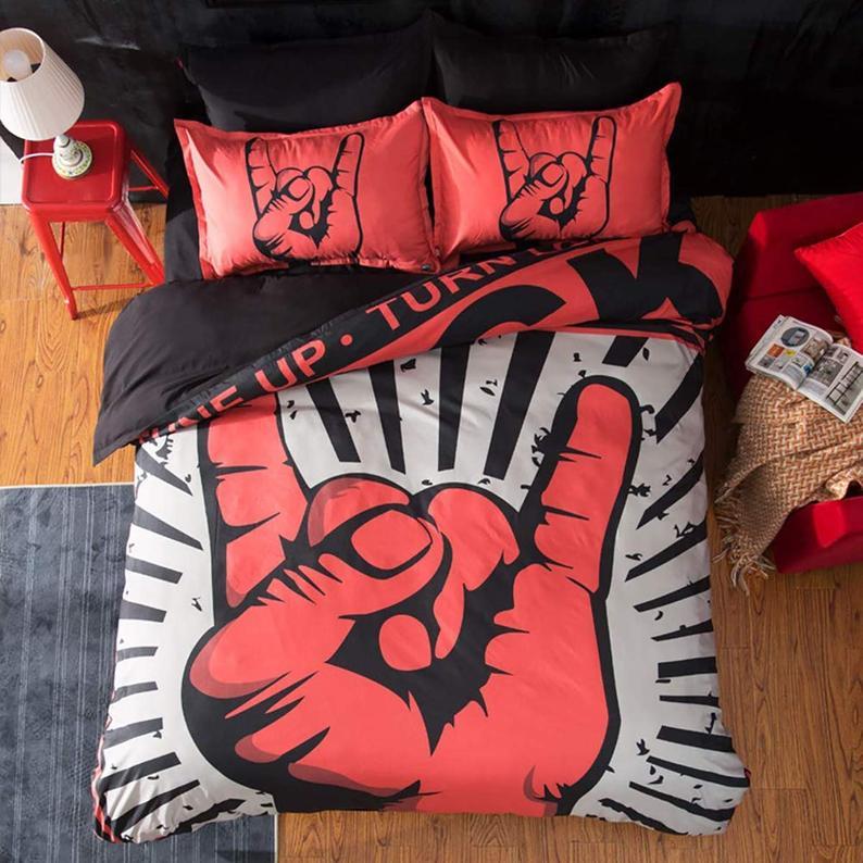 Rock Festival Duvet Cover and Pillowcase Set Bedding Set