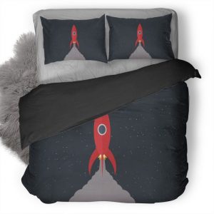 Rocket Minimal Ws Duvet Cover and Pillowcase Set Bedding Set