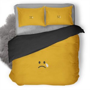 Sad Tears Smiley Minimalism Fz Duvet Cover and Pillowcase Set Bedding Set