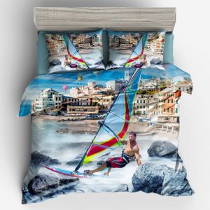 Sailing Boat Duvet Cover and Pillowcase Set Bedding Set