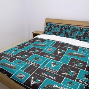 San Jose Sharks Duvet Cover and Pillowcase Set Bedding Set 1006