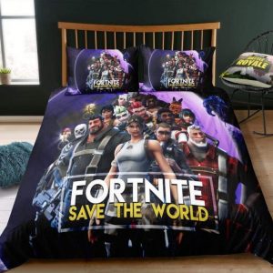 Save The World Fortnite Gamer Duvet Cover and Pillowcase Set Bedding Set