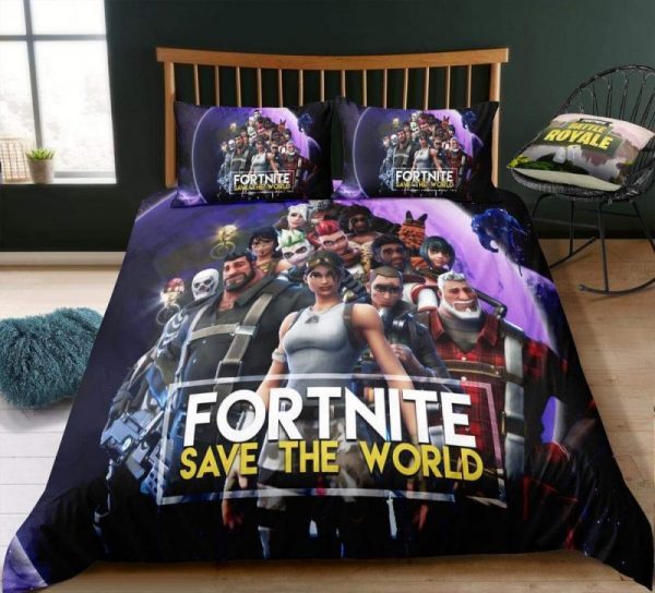 Save The World Fortnite Gamer Duvet Cover and Pillowcase Set Bedding Set