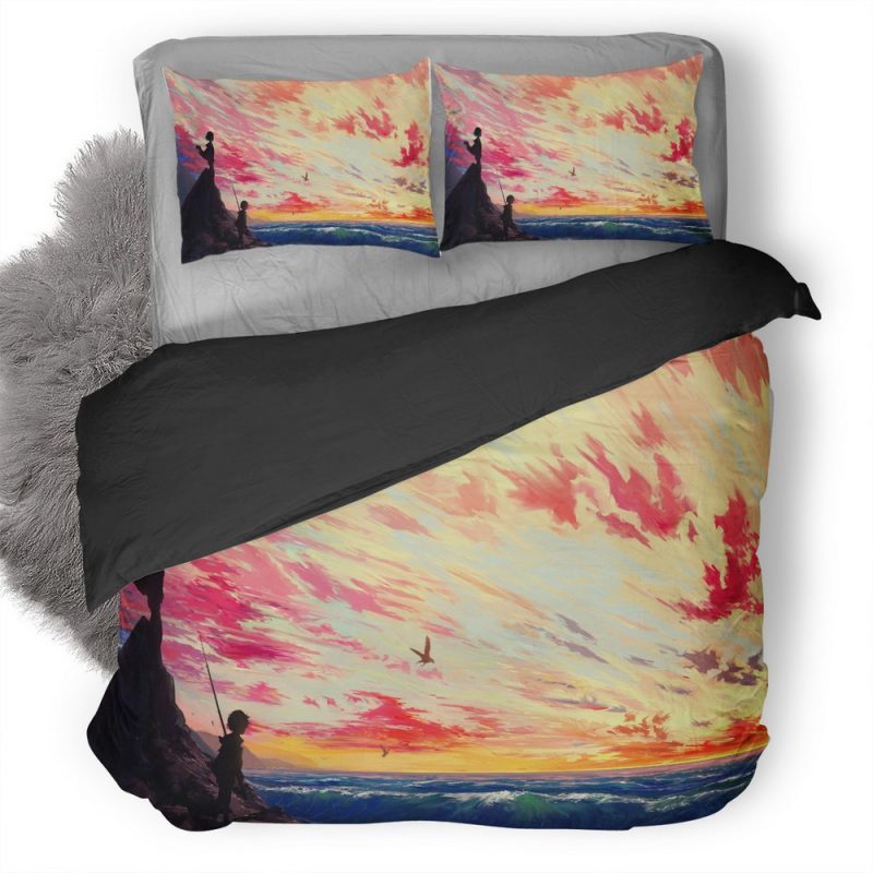 Scenery Watching The Time Flies Pm Duvet Cover and Pillowcase Set Bedding Set